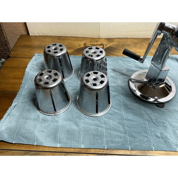 Vintage King Kutter Healthy Gourmet Kitchen Cutter Food Processor Slicer 5 Cones - Picture 3 of 16